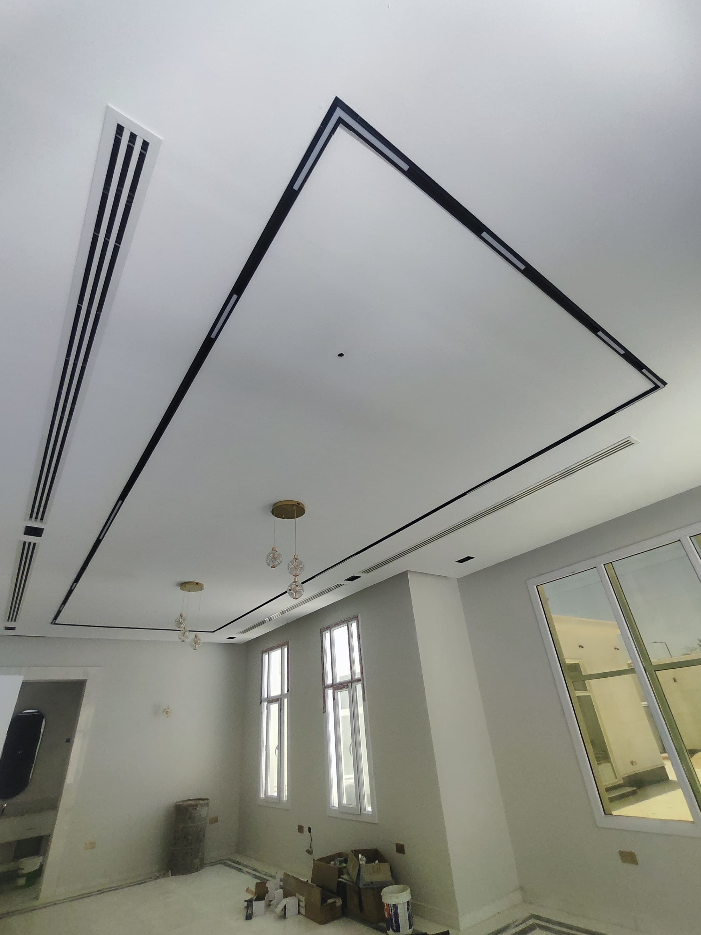 Gypsum board false ceiling with cove lighting in a Doha villa (view 5)
